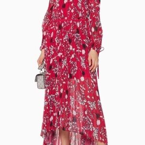 NWT Self Portrait Floral Red hi-low Dress